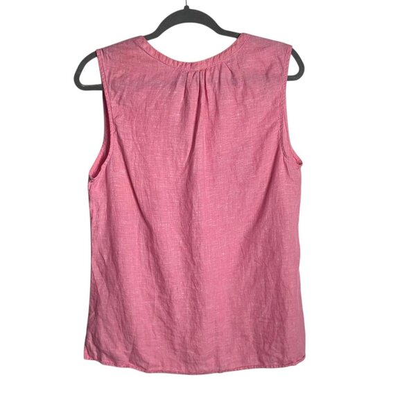 Vineyard Vines Size Medium Pure Linen Pink Pop Over Tank Top Shirt Costal Beach - Picture 2 of 5